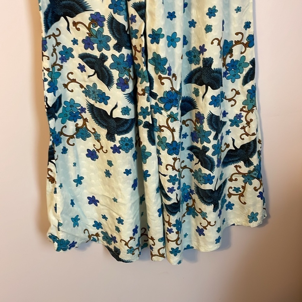 Jaase Blue Floral Bird Wide Leg Boho Palazzo Pants size XS - Picture 11 of 16